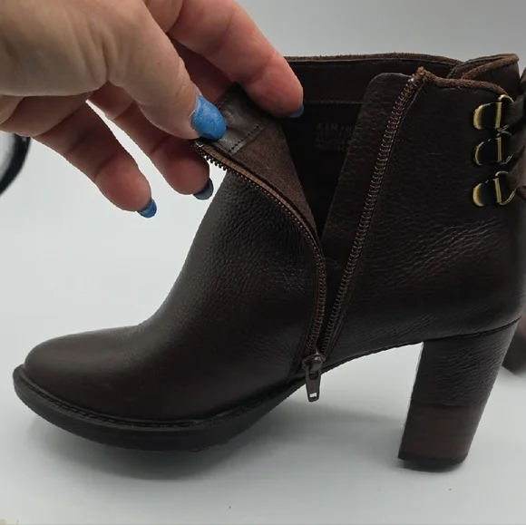 AEROSOLES Rich Brown Ankle Leather Booties - Picture 9 of 15